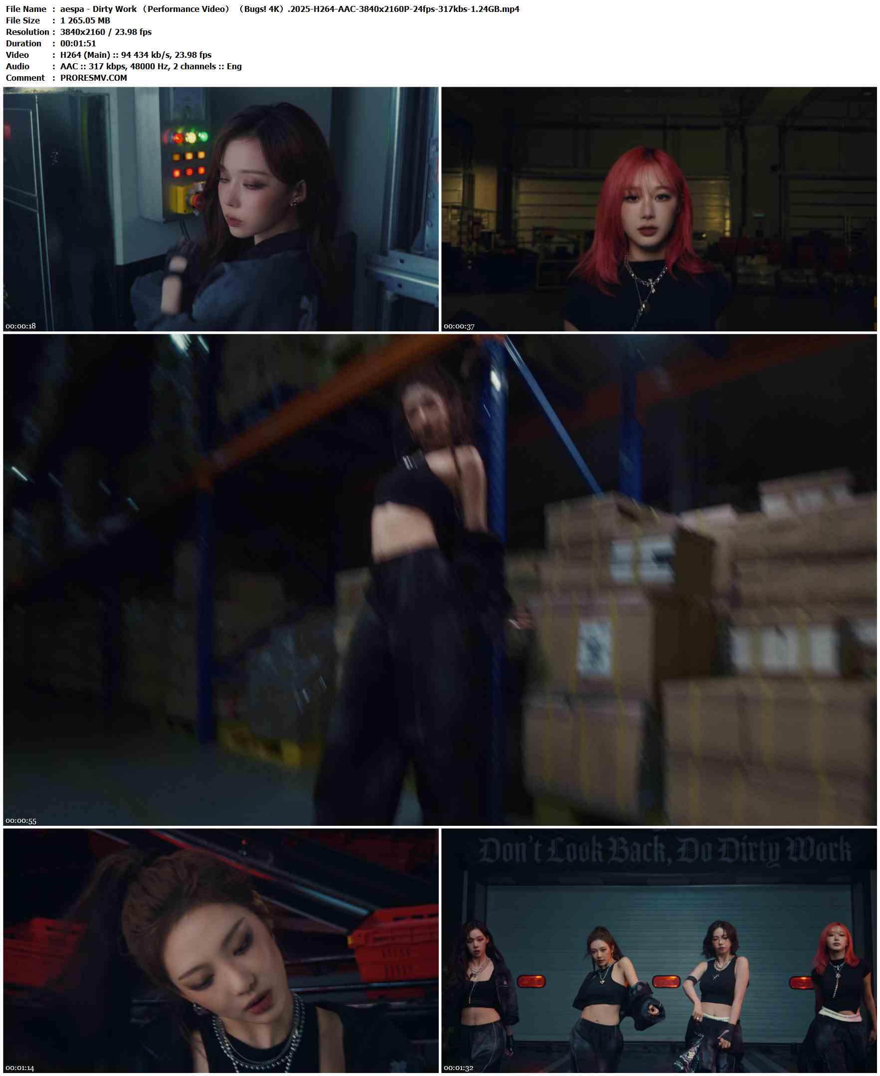 aespa - Dirty Work （Performance Video） （Bugs! 4K）.2025-H264-AAC-3840x2160P-24fps-317kbs-1.24GB官方MV_高清MV